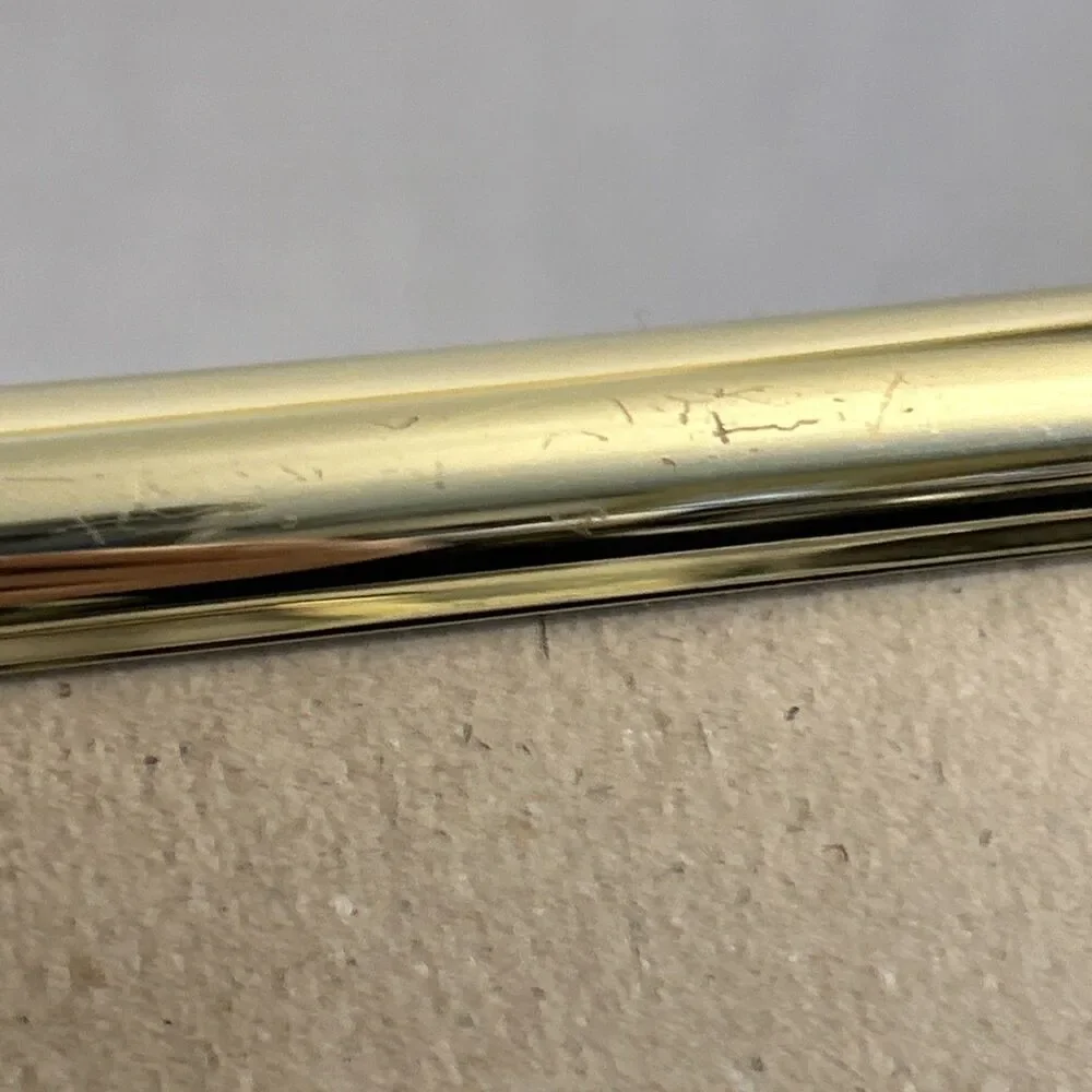 Vintage 1997 Gold Plated Brass Picture Frame Simple Plain Rounded 4.5”x 6.5”